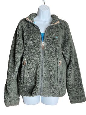 Hollister Sherpa Fleece Jacket Coat, West Coast Classics Patch, Vintage, Gray S
